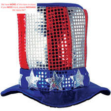 Uncle Sam Top Hat One Size, Multi-colored 250th Year Anniversary USA