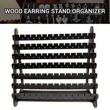 Wood Earring Display Rack Stand Holder For Stud Hook Earrings Jewelry Organizer