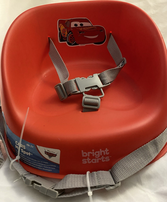 #ad Bright Starts Cars My Spot Baby Booster Seat Adjustable Harness Red Gray $12.00