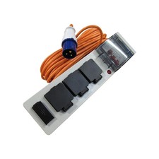 Mobile Mains Hook Up 20M Cable With 3 Plug Sockets 2 USB Ports (Caravan Camping)