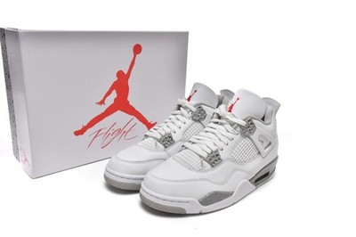 Nike Air Jordan 4 Retro White Oreo Cement Grey Leather Unisex SneakersCT8527-100