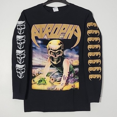 ATROPHY Violent By Nature Long Sleeve L LARGE T-Shirt Black Mens Band Logo