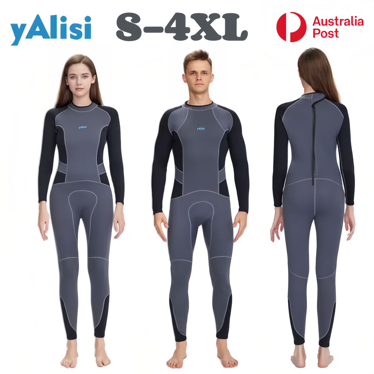 yAlisi 3MM Wetsuit Full Body Long sleeve Swimsuit Snorkeling