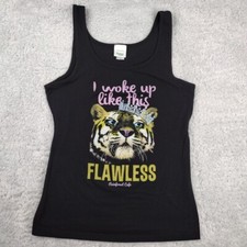 Rainforest Cafe Shirt Womens 2X I Woke Up Like This Flawless Tiger Tank USA Made