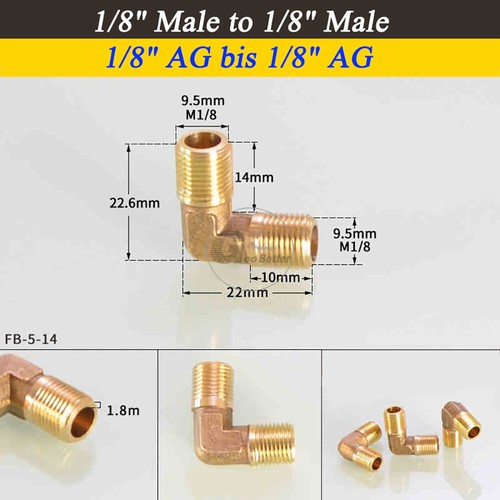 Adaptador de montaje de codo de latón BSPT 1/8" - 1" hembra/macho conector de codo reductor - Imagen 32 de 55