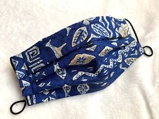 Hawaiian Sea Ocean Face Mask Handmade Double Layer Filter Opening Nose Wire