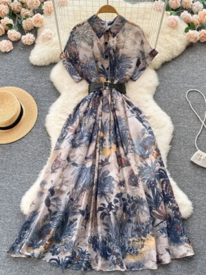 2025 Spring Summer Fashion Runway Shirt Dress Women's m-xxl | eBay