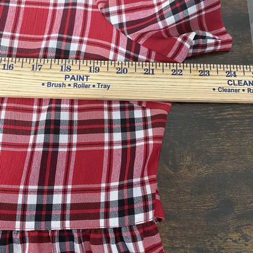 Halmode Petites Vintage Red Plaid Dress Short Sleeve Tie Back Secretary Y2K 90’s - Picture 5 of 8