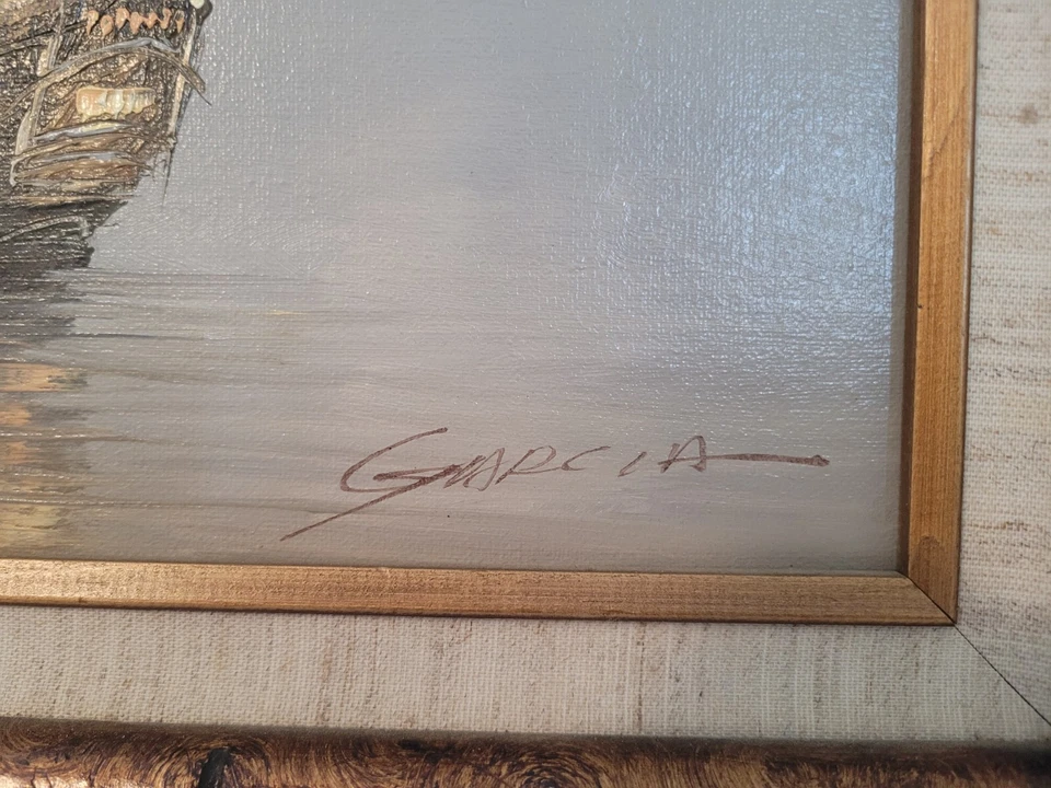 Danny Garcia (1929-201 Pintura al óleo sobre lienzo enmarcada original - Envío Foto 3 de 4