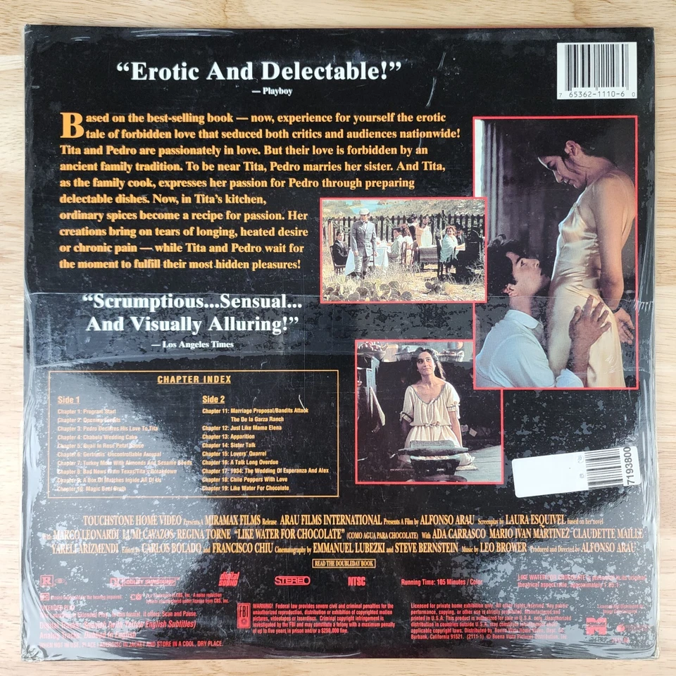 Like Water For Chocolate Laserdisc LD Movie Letterbox English Dubbed Subtitles - Image 2 of 4