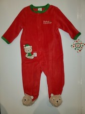Little Me Infant My 1st Christmas Velour Footie Choose Size Red
