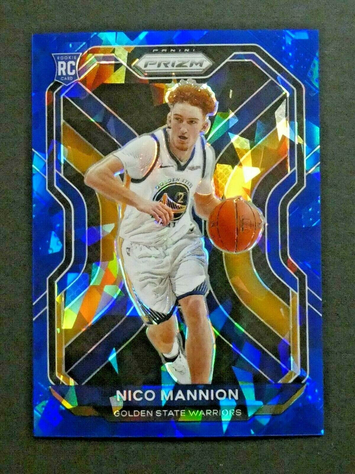 2020-21 Panini Prizm Blue Ice Rookie RC Nico Mannion #293 GS Warriors 071/125