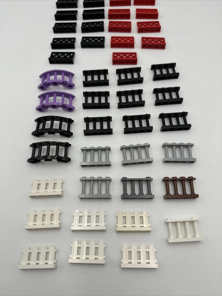 Lego Lote de 45 Piezas de Barandilla de Valla de Puerta Variedad Piezas de Construcción Rojo Negro Gris Foto 2 de 4