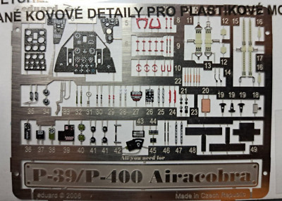 Eduard Zoom 1/48 P-39/P-400 Airacobra Photoetch Color Interior (Hasegawa) #FE374