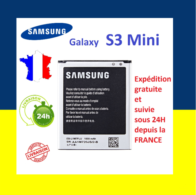 Batterie pour Samsung Galaxy S3 Mini i8190 réf EB425161LU / EBF1M7FLU 