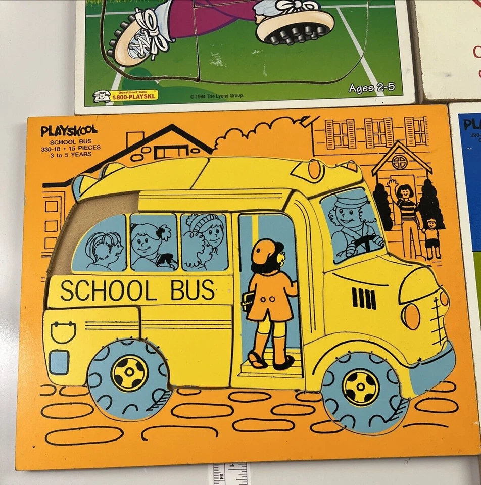 Playskool Variedad de Puzzle Infantil Madera Vintage Lote De 4 Falta Una Pieza Foto 4 de 4