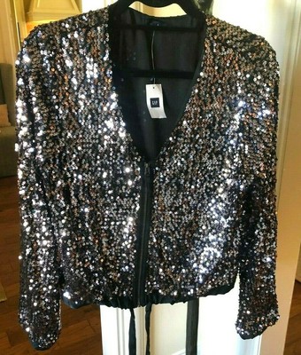 gap sequin bomber jacket