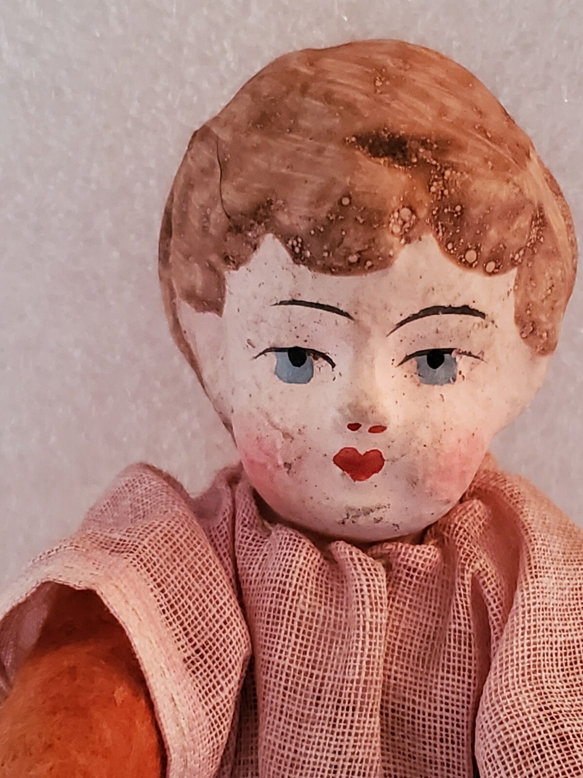Antique German? Paper Mache Shoulderhead Baby Toddler Doll Original