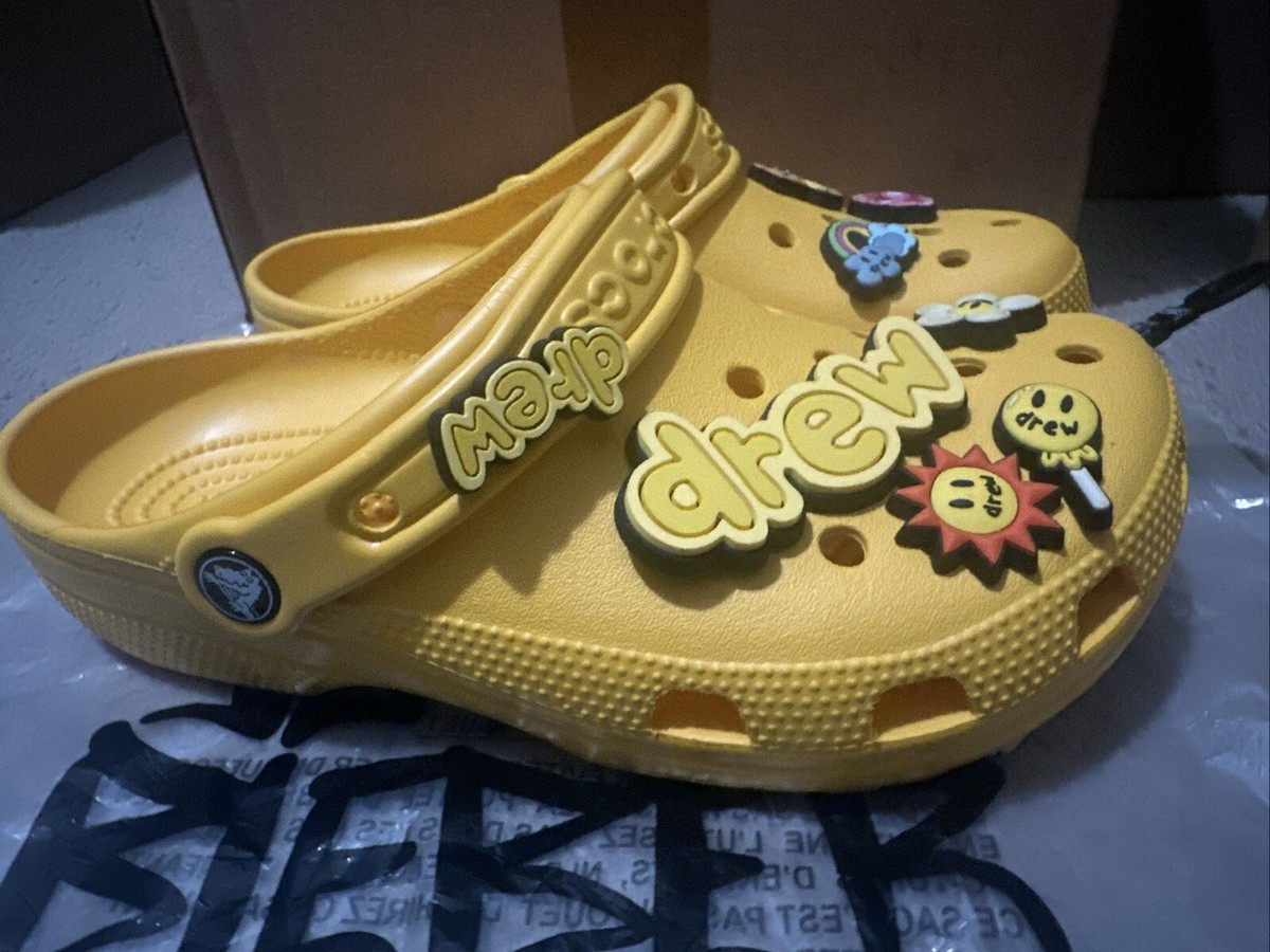 Crocs x Justin Bieber x Drew House Yellow Classic Clog Shoe Crocs x Justin Bieber x Drew House Yellow Classic Clog Shoe