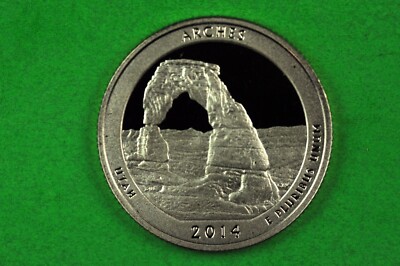2014-S GEM  Proof  Deep Cameo( Arches)  US National Park Quarter(c/n clad)