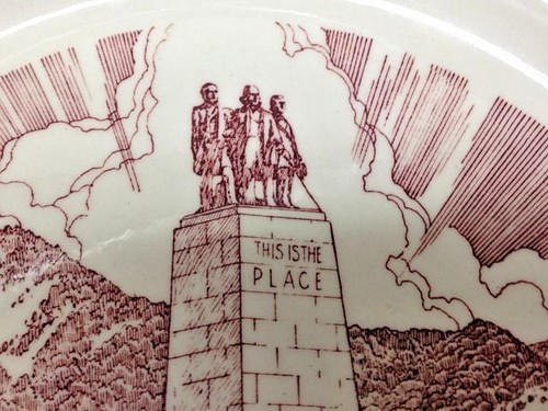 1947 This is the Place Monument LDS Mormon Salt Lake City Souvenir Ceramic Plate - Picture 2 of 5