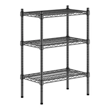 Regency 14" Wide NSF Black Epoxy 3-Shelf Kit with 34" Posts WS-460EB1424K33