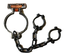 29" Plastic Creepy Neck Chain w Handcuffs, Scary Costumes, Haunted House Props