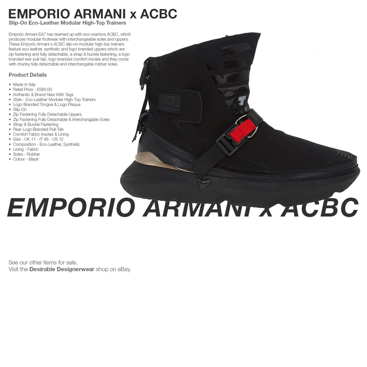Mens armani sale high top trainers