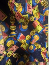 Vtg Scarf Abstract Multi Color Made In USA 10 x59 Polyester