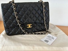 *** CHANEL *** Luxury Timeless Single Flap Bag Schwarz Gold Large CC 2.55 Jumbo