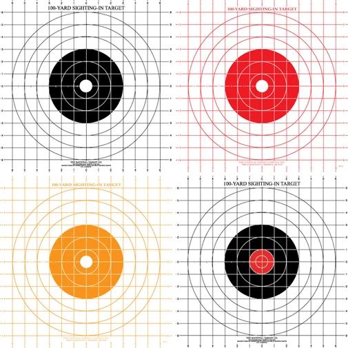 ST-3 100 Yard Rifle Sighting-In Target on White Paper with 1" Grid (25  Targets) | eBay