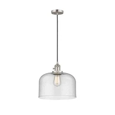 Innovations FR X- Bell 1 Light L-LED Mini Pendant, SN/Seed - 201CSW-SN-G74-L-LED