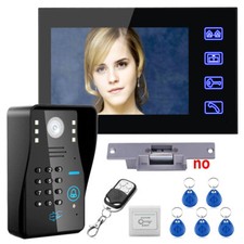 7" LCD RFID Password Video Door Phone Intercom System Kit Electric Strike Lock