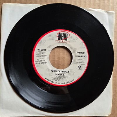 TONIO K. Perfect World DJ PROMO 45 7