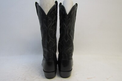 TONY LAMA Mens Size 8.5 EE Black Leather Cowboy Western  display picture 3