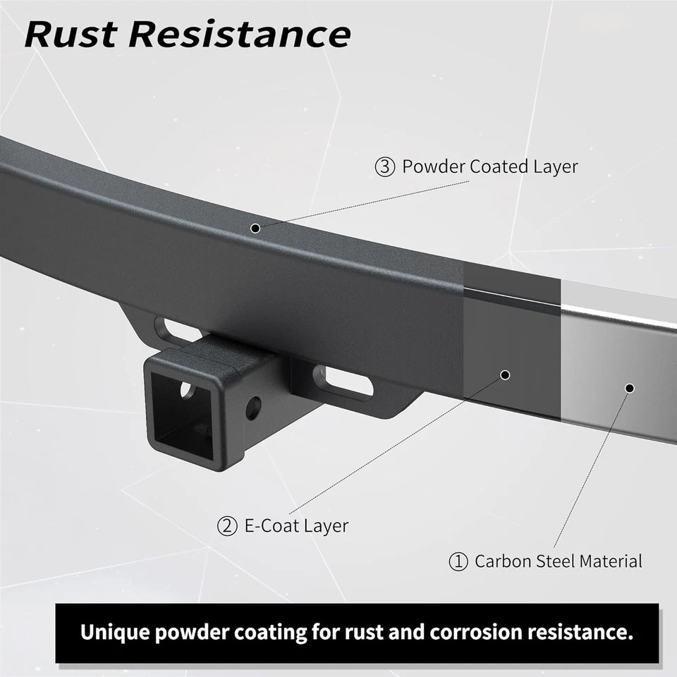 For 2020-2021 2022 2023 2024 Tesla Model Y Class-3 Trailer Tow Hitch Receiver 2" - Image 4 of 4