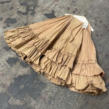 Vintage Film Costume 50s Does Victorian Western Style Prairie Maxi Skirt Tan