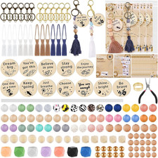 169 Pcs Silicone Beads for Keychain Making Kit, 15Mm Rubber round Beads, Hexagon