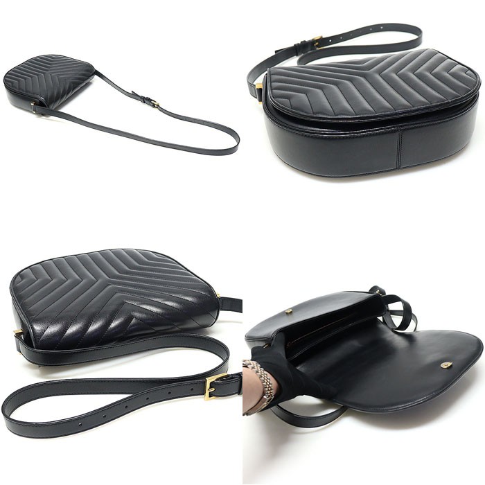 Borsa a tracolla Saint Laurent nera trapuntata in vitello Joan 579583 104056875