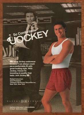 1989 Jockey Underwear Vintage Print Ad/Poster Authentic Clothing Fashion Art 80s