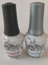Lot Of 2 Nail Harmony Gelish LED/UV Top It Off + Foundation 0.5fl oz Each
