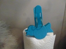 6 hübsche Wäscheklammern als Vögel/Twitter in türkis