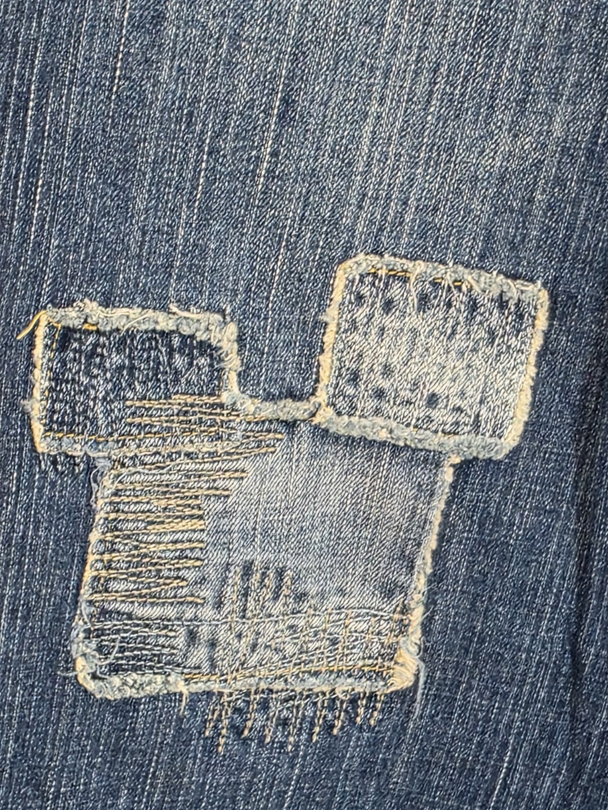 Lane Bryant Patchwork Distressed Denim Capris - S… - image 11