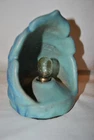 1920s Van Briggle Leaf Lamps Blue & Green Marked Inside