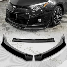 For 2014-2016 Toyota Corolla S GT-Style Painted Black Front Bumper Spoiler Lip