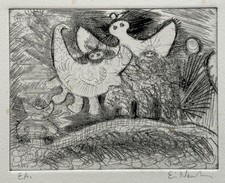 Ervin NEUHAUS (1928-2012) Gravure Eau Forte Cosmos Univers Organique Fantôme 21