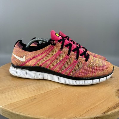 Nike Free Flyknit NSW Men’s Size Shoes Pink Flash Running Lightweight 