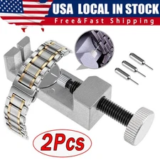 2 Metal Adjustable Watch Band Strap Bracelet Link Pin Remover Repair Tool Kit US