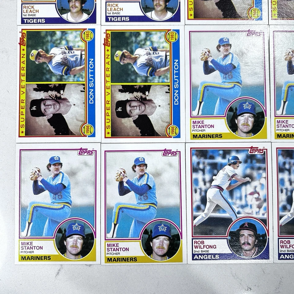 Лот из 25 бейсбольных карточек Topps 1983 звезды Дон Саттон Рон Рид Роб Уилфонг - Изображение 4 из 4
