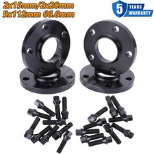 2x15mm/2x20mm Alloy Hubcentric Wheel Spacers Bolts 66.6mm 5x112mm For Audi A5